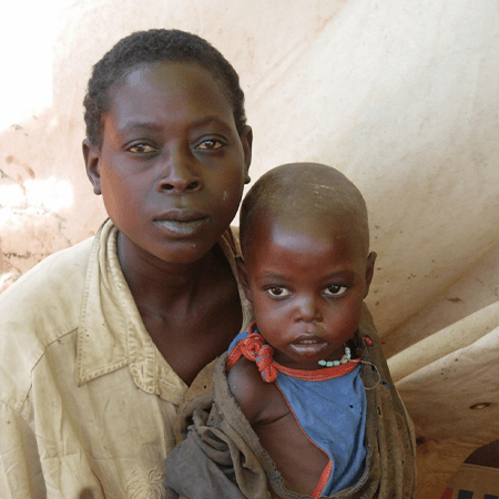 Madre e figlio in Africa.